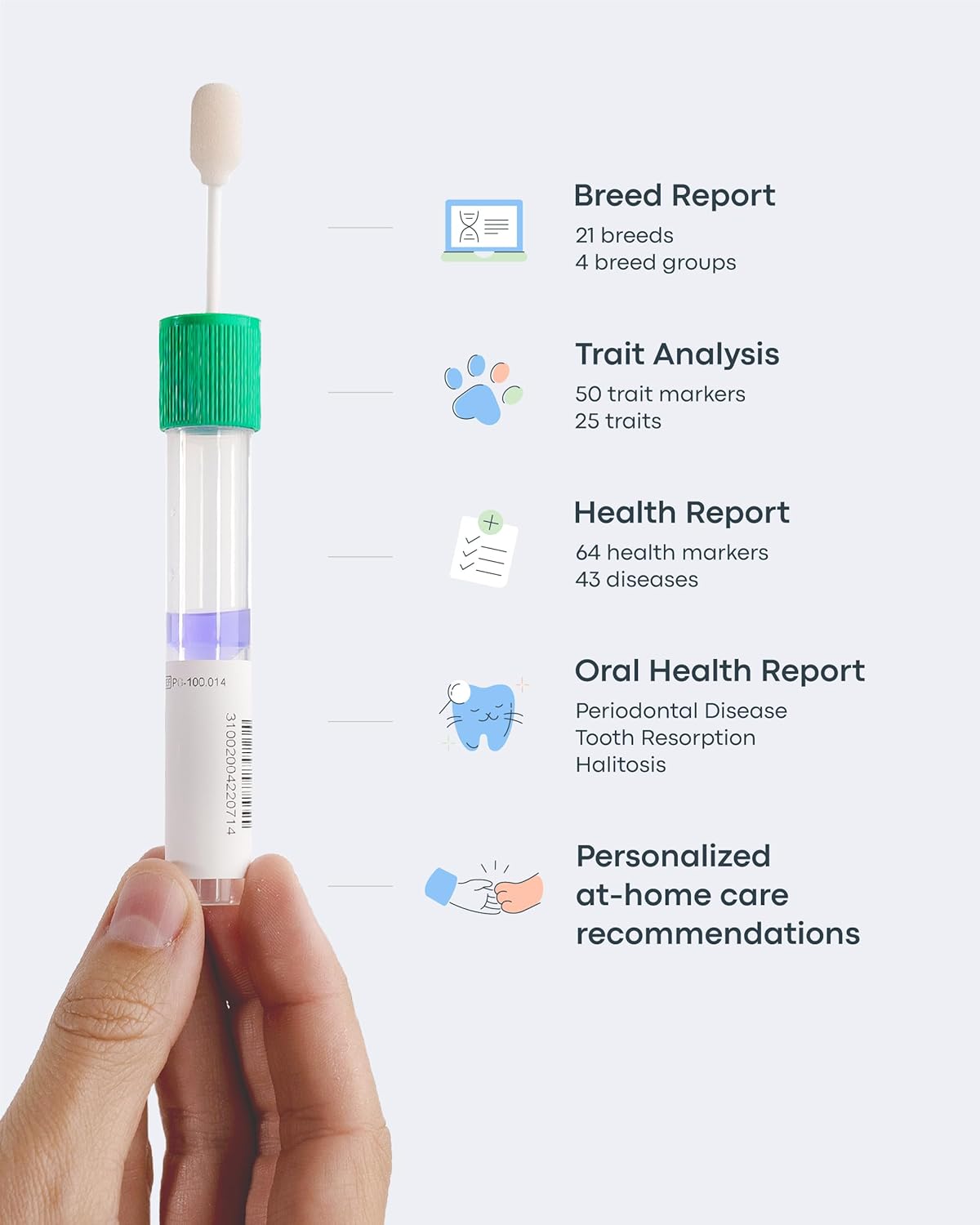 Basepaws Cat DNA Test Kit - Comprehensive Breed, Health and Dental Analysis Across 114 Traits for Accurate and Easy-to-Use Genetic Insights