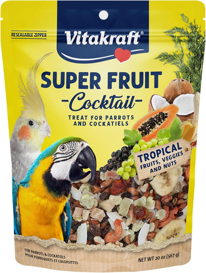 Vitakraft Fresh Super Fruit Cocktail - Tropical Parrot Fruit Blend - Parrot and Parakeet Treats 1.25 Pound (Pack of 1)