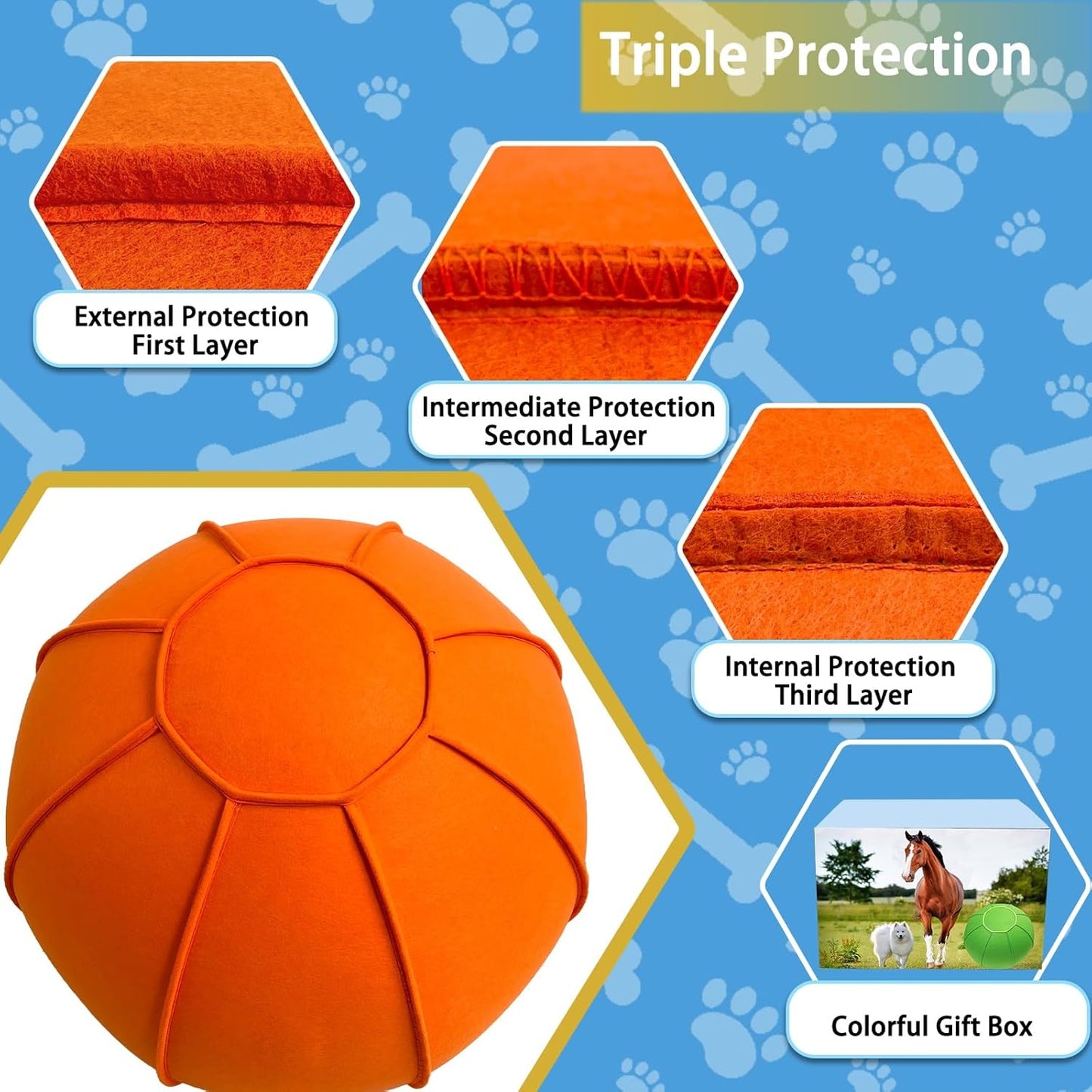 Herding Ball for Dogs, 25" Horse Ball with Cover, Dog Herding Balls Large with Hand Pump, Dog Horse Toys for Play Hurding/Hearding (Orange)