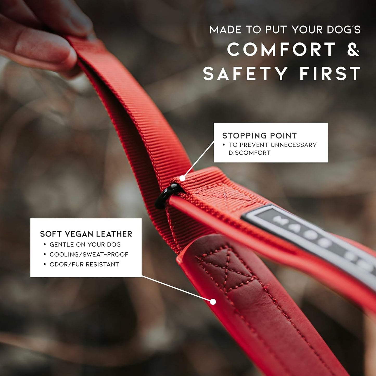 MADE TO ROAM Premium Everyday Dog Collar - Martingale Style No Pull Vegan Leather Collar, Heavy Duty and Lightweight for Small, Medium, Large Dogs (Oregon Haze, Size 6)