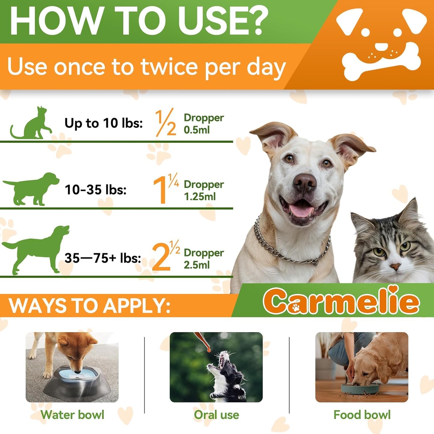 Oral Flea and Tick Support for Dogs and Cats, Natural Dog Flea and Tick Defense, Cat Flea Drops Supplements with Vitamin for Pets - All Breeds and Ages - Bacon