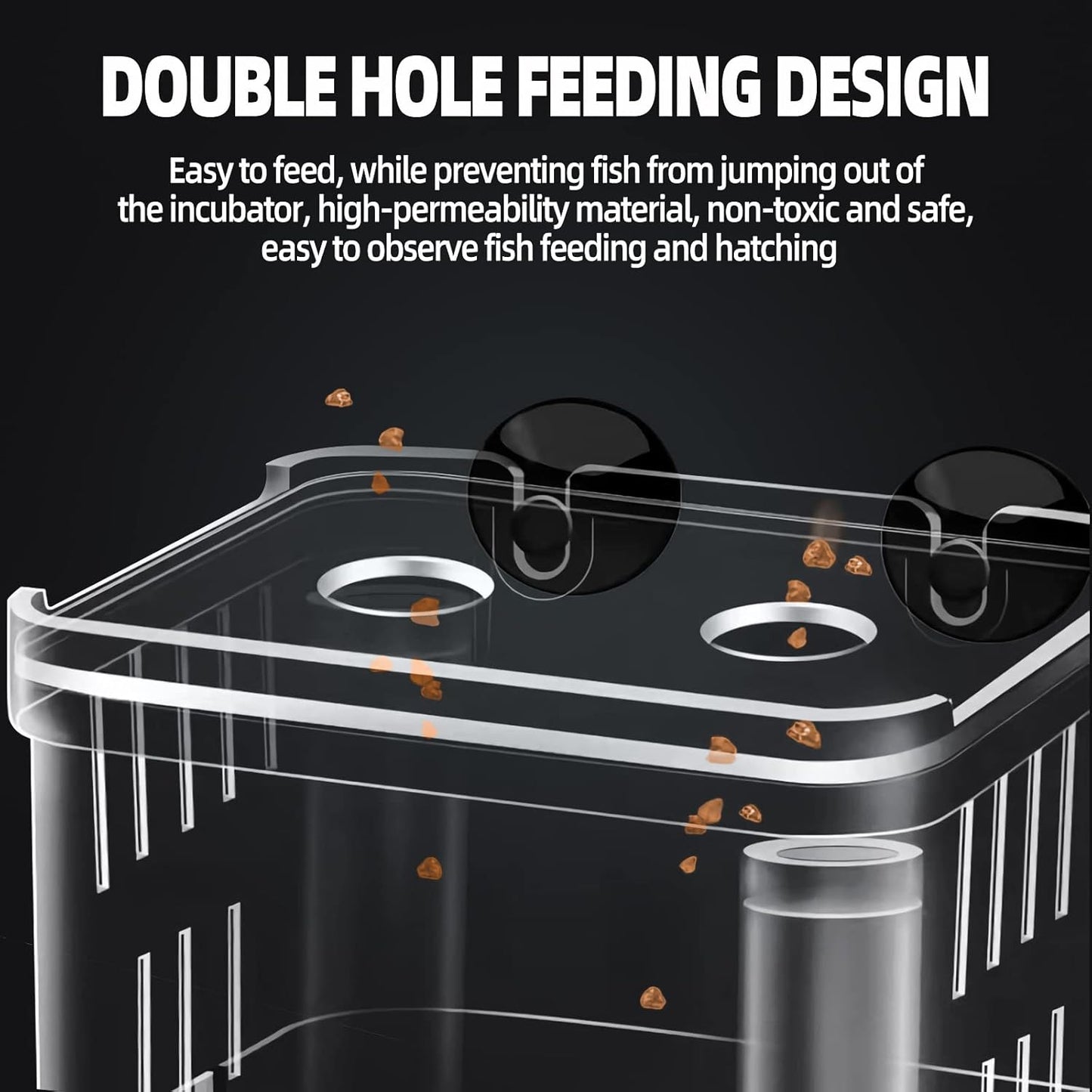 Boxtech Aquarium Fish Tank Hatchery Incubator Breeding Box, Acrylic White Breeder Isolation Divider Hatching Boxes Accessory Small Baby Fishes Shrimp Clownfish Guppy