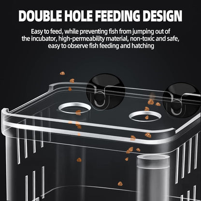 Boxtech Aquarium Fish Tank Hatchery Incubator Breeding Box, Acrylic White Breeder Isolation Divider Hatching Boxes Accessory Small Baby Fishes Shrimp Clownfish Guppy