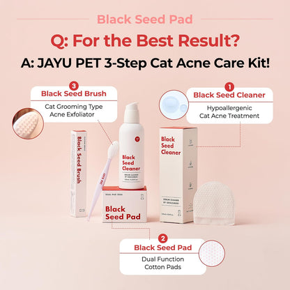 JAYU PET Black Seed Pad - Dry Cat Chin Acne Pad, Double-Sided Dry Pads for Removing Blackhead, 30pcs
