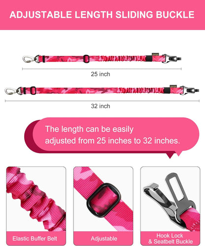 Hotsky Tactical Dog Seatbelt Harness for Medium Dogs No Pull Adjustable Military Service Dog Vest Reflective Pet Harness with Handle Molle Loop Panels for Training Walking Running(Pink Camo, XL)