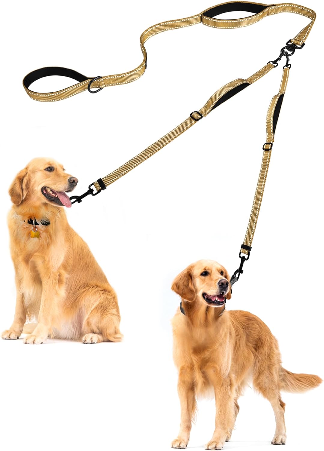 PetBonus No Tangle Double Dog Leash and Dog Seat Belt for Car