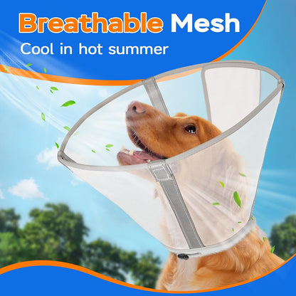 Dog Cone Collar to Stop Licking,Soft Mesh Recovery Collar After Surgery for Large Medium Small Dogs, Alternative to Elizabeth Cone of Shame (7,Grey)