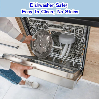 Slow Feeder Dog Bowl Stainless Steel - Double-Sided Rotating Design with Non-Slip Base, 3 Cups Capacity for Small, Medium & Large Dogs to Slow Down Eating & Prevent Bloat