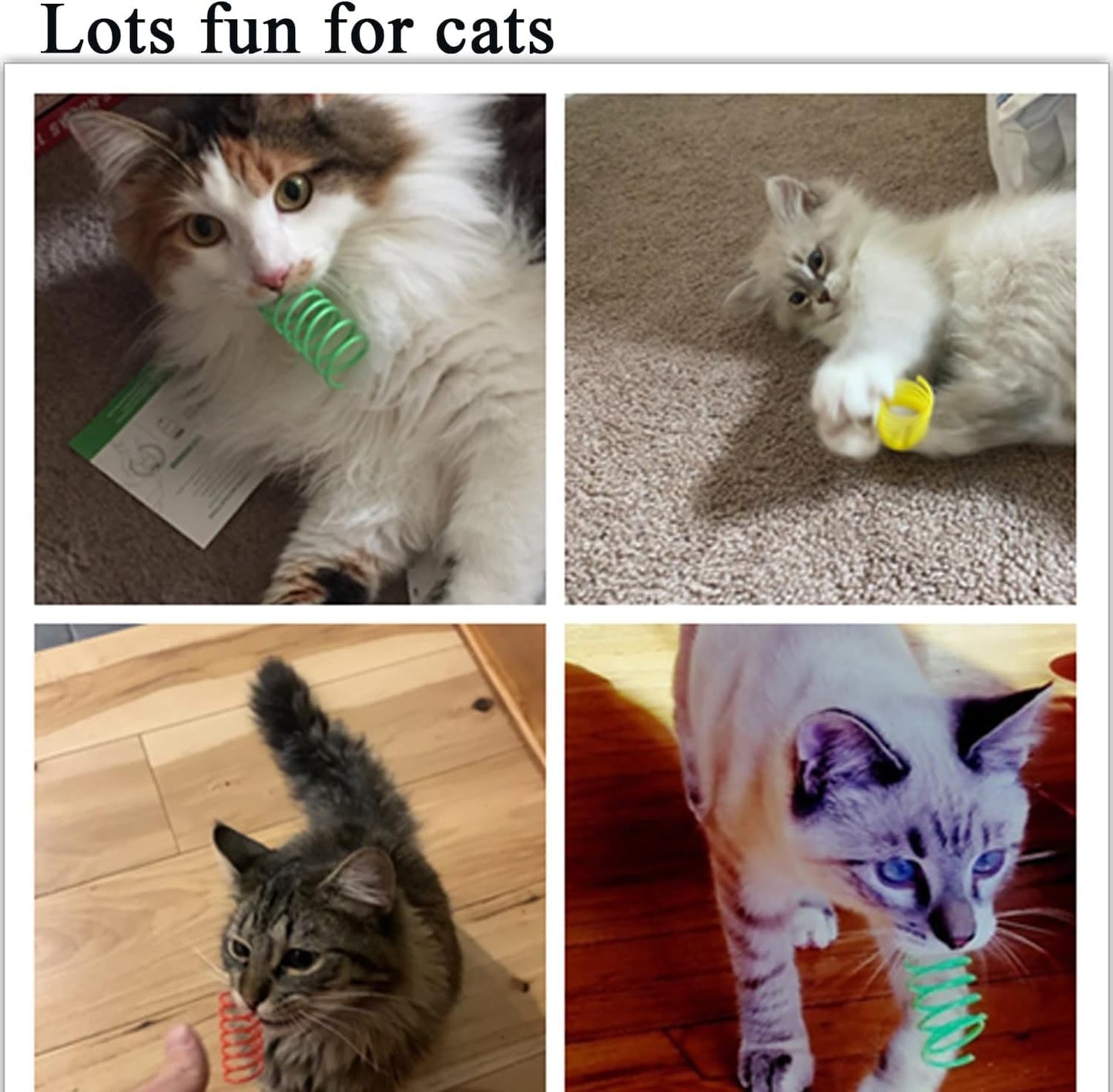 Cat Spring Toys, 16pcs Bouncy Coil Kitty Cats Spiral Spring Toy for Indoor Cats Heavy Interactive Cat Toys Springy Chew Toys Springs Cat Toy for Biting, Swatting, Hunting Entertainment kitten toys