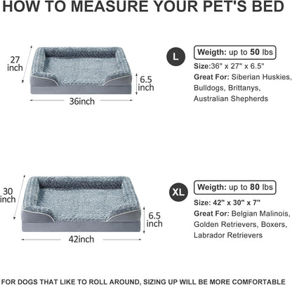 WNPETHOME Dog Beds for Large Sized Dogs, Washable Orthopedic Dog Couch Sofa Bed with Waterproof Lining & Non-Skid Bottom for Pet Sleeping