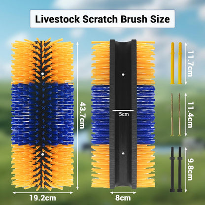2 Pack Livestock Scratching Brush Horse Massage Grooming Brushes with 8 Screws for Goat,Cattle,Cow,Sheep, Horses,Pigs and Other Animal Back Scratching