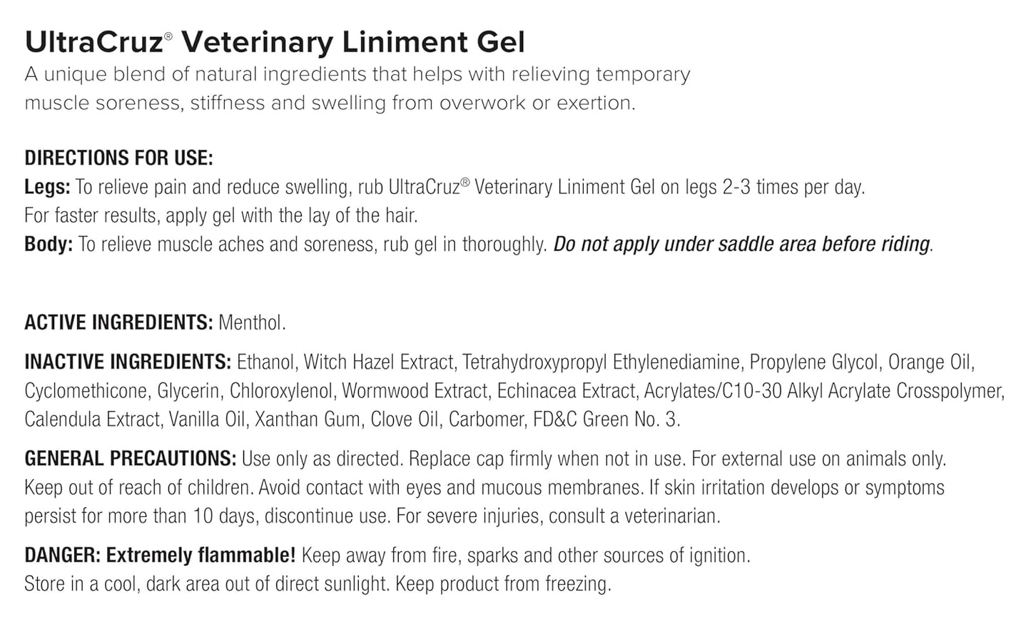 UltraCruz - sc-516110 Veterinary Liniment Gel for Horses, 12 oz