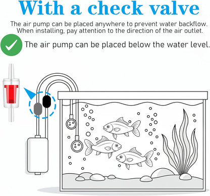 8PCS Aquarium Air Pump Splitter with Check Valve, Y Shape 3 Way Plastic Barb Equal Tee for 3/16" Hose, Anti-Shedding Fish Tank Tube Adapters