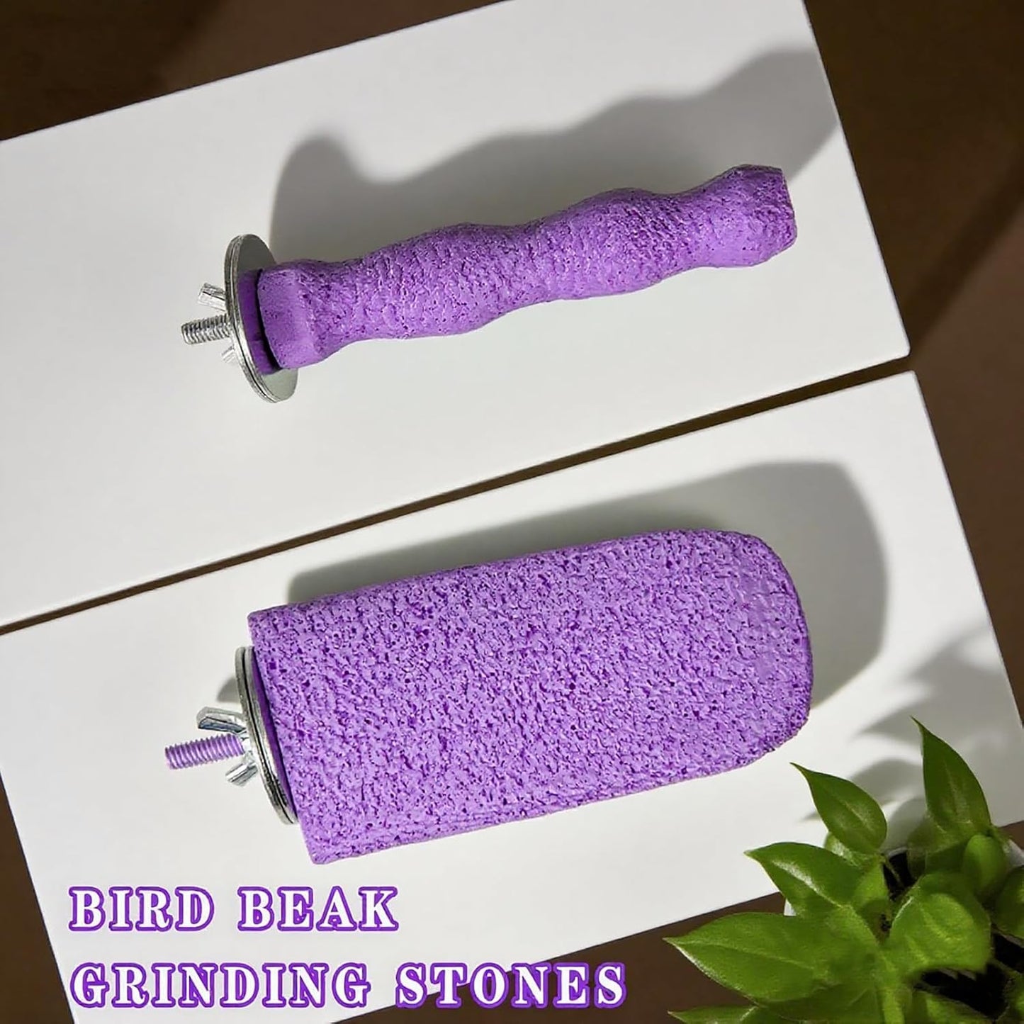 4PCS Bird Beak Grinding Stones, Parrot Perch, Non-Slip Claw Trimmer Chew Toys for Cockatiels, Budgies, Conures, Parakeets, and Other Small to Medium Parrots