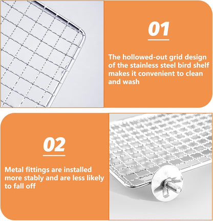 BNOSDM Wooden Bird Tunnel Parrot Swing Toys Natural Hanging Nest and 2 Pack Bird Perch Platform Stainless Steel Parrot Perches for Parakeets, Budgies, Conures, Cockatiels, Lovebirds