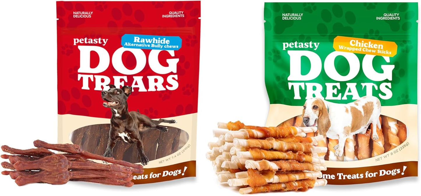 Chicken&Bullly Flavor Dog Chews Long Lasting Low Odor & High Protein Dog Snacks for Small Dogs & Puppies