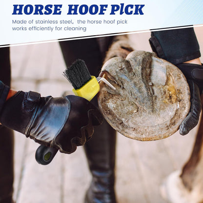 Zhehao 20 Pieces Horse Hoof Pick Brush with Soft Rubber Handle Portable Hoof Pick with Brush, Random Colors