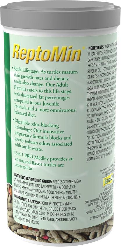 Tetra TetraFauna PRO ReptoMin Pro Sticks Adult Turtle Formula Daily Diet for Aquatic Turtles, 8.11 oz