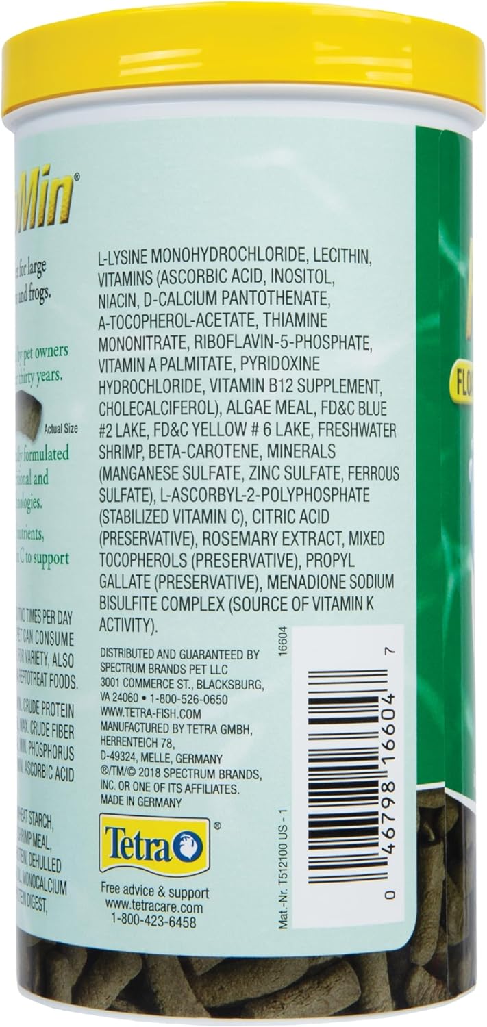 Tetra ReptoMin Jumbo Floating Food Sticks 10.23 Ounces, For Small Aquatic Turtles And Amphibians