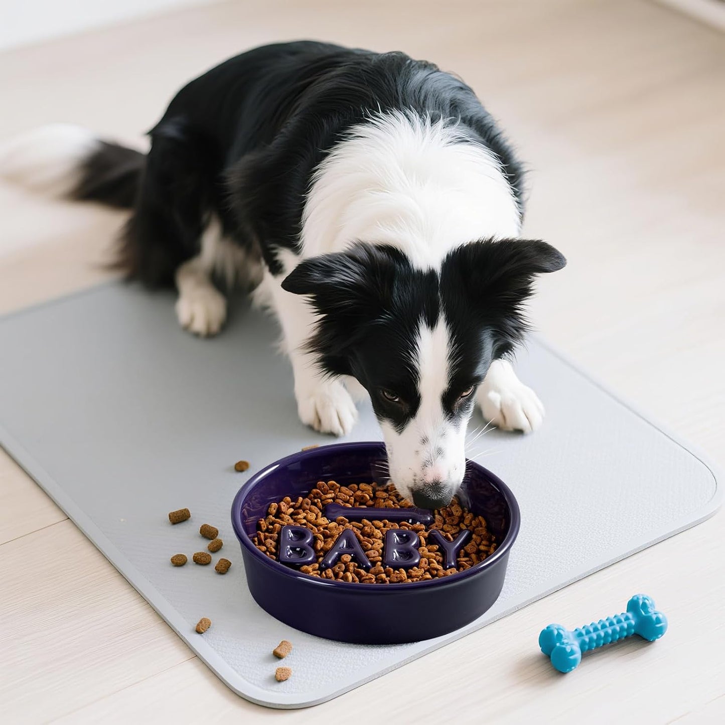 Ceramic Slow Feeder Dog Bowl, 4-Cup Anti-Slip Puzzle Feeder for Medium/Large Dogs, Indoor/Outdoor Pet Bowl for Fast Eaters - Pink