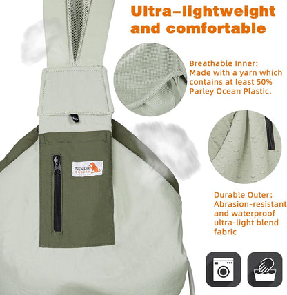 Dog Carrier Sling,Dog Carriers for Small Dogs & Cats Up to 20 lbs,Puppy Carrying Backpack Pet Purse with Pockets,Adjustable Shoulder Strap,Hands Free for Travel (Army-Green)