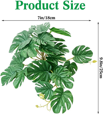 VCEPJH Reptile Bark Bedding,1 LB Natural Cork Bark for Geckos and 2 Pcs Plants with Suction Cup Amphibian Habitat Decor for Bearded Dragon, Lizard, Snake