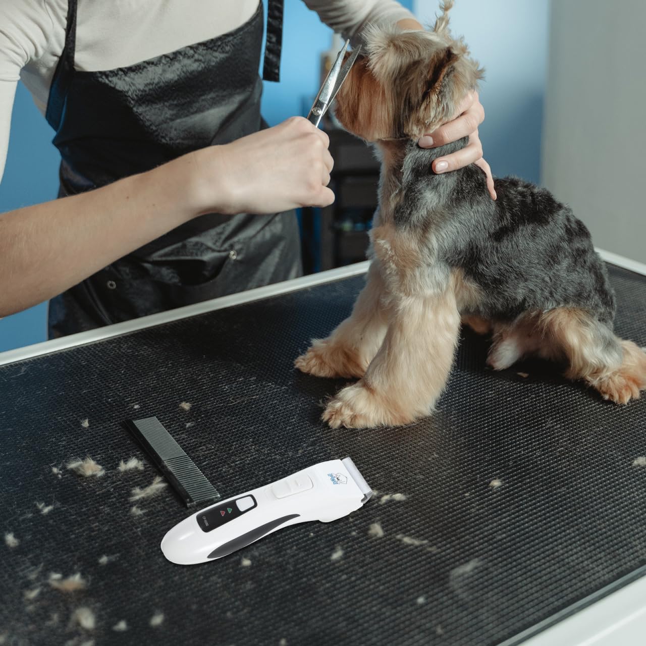 Hemoton Electric Pet Hair Clipper for Dogs Cats Rechargeable Grooming Tool Safe Hair Trimmer with Cleaning Brush and Position Comb Accessories for Pet Grooming at Home