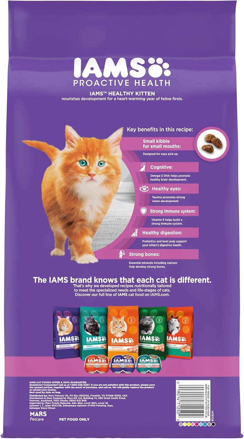 IAMS Proactive Health Healthy Kitten Dry Cat Food with Chicken, 7 lb. Bag