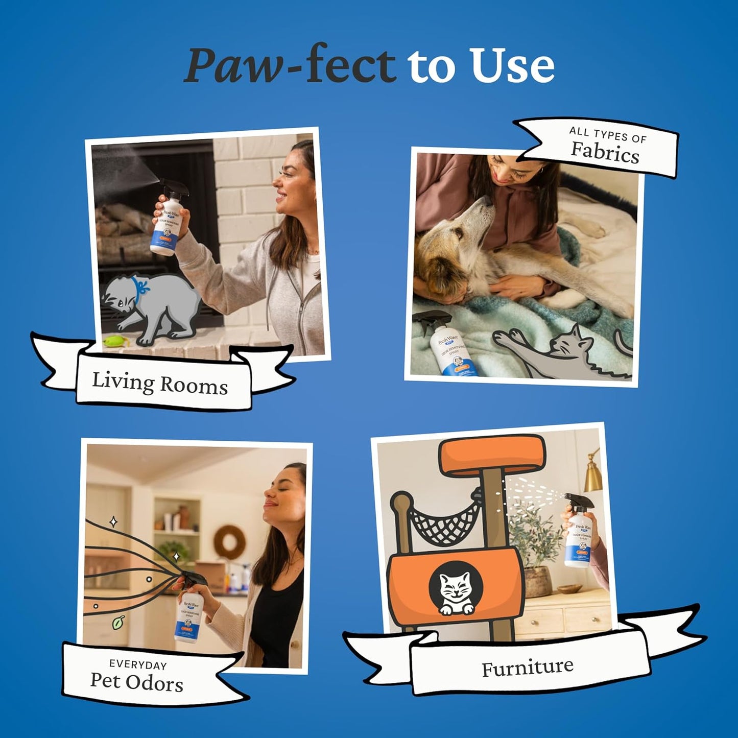 Fresh Wave Citrus Odor Removing Pet Spray, 16 Fl. Oz. | Pet Odor Eliminator for Home | Safer Odor Relief