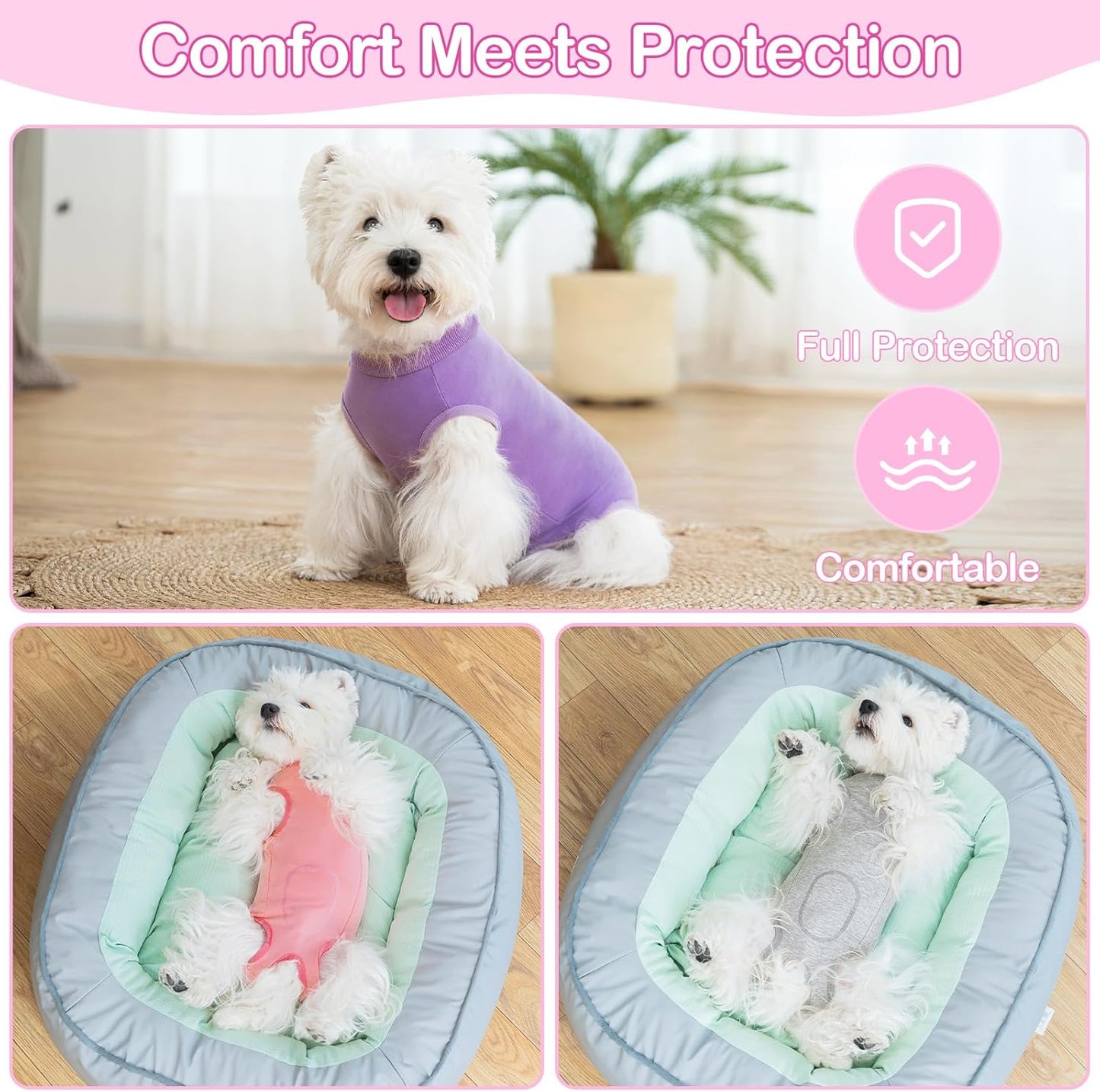 1PC Cat Recovery Suit Female Cats Onesie for Cats & 1PC Dog Surgery Suit Recovery Suit for Dogs After Surgery Female Post-Op Bodysuit Pajamas Anti Licking Abdominal Wounds Cone Alternative