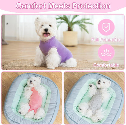 1PC Cat Recovery Suit Female Cats Onesie for Cats & 1PC Dog Surgery Suit Recovery Suit for Dogs After Surgery Female Post-Op Bodysuit Pajamas Anti Licking Abdominal Wounds Cone Alternative