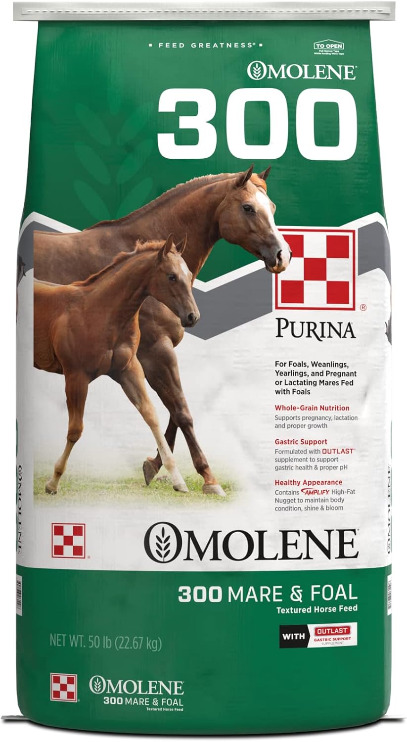 Purina® | Omolene #300® Mare & Foal Horse Feed | 50 pounds (50 lb) Bag
