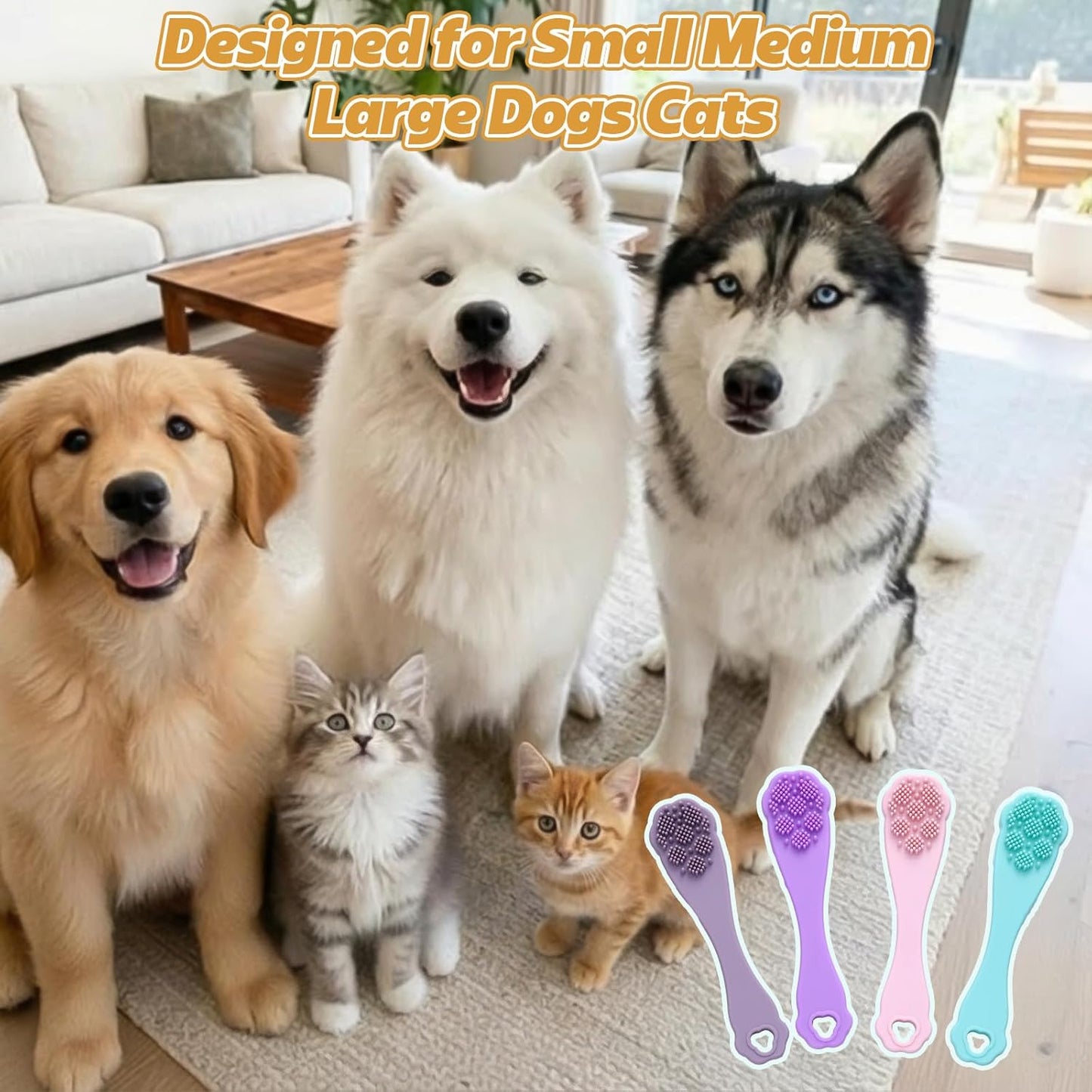24 Pcs Silicone Finger Toothbrush for Dogs Cats Soft Bristles Pet Tooth Brushing Kit Gentle Dental Care Kits Teeth Cleaning Supplies Bulk for Large and Small Dogs Cats Puppy