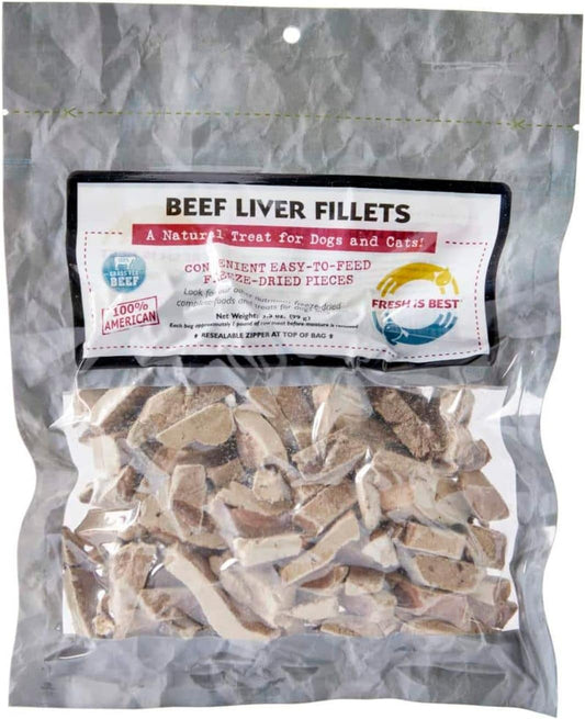 Fresh Is Best - Freeze Dried Beef Liver Fillet Treats for Dogs & Cats, 3.5 OZ