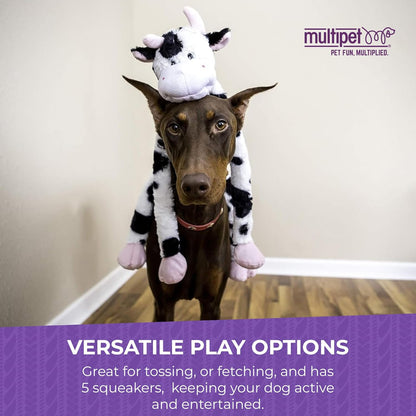 Multipet Swingin' Slevin Duck Dog Plush Toy - Squeaky Dog Toy for All Dogs - Extra Soft Plush - Stuffed Animal for Cuddling & Playing - Cute Dog Pet Toy (27”, Yellow, 5 Squeakers)