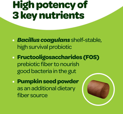 Probiotic Chews for Dogs Gut Health | Tasty Pre and Probiotics for Dogs Digestive Health with Pumpkin Dog Probiotics and Digestive Enzymes | NASC Certified & Made in The USA | 60 Chews