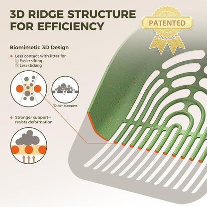 Cactus Cat Litter Scooper with Holder - 2 Replaceable Wheat Straw Plastic Shovels & ABS Handle and Box - Cat Litter Scoop with Bag & Trash Bag Storage - Premium Kitty Litter Scoop Green
