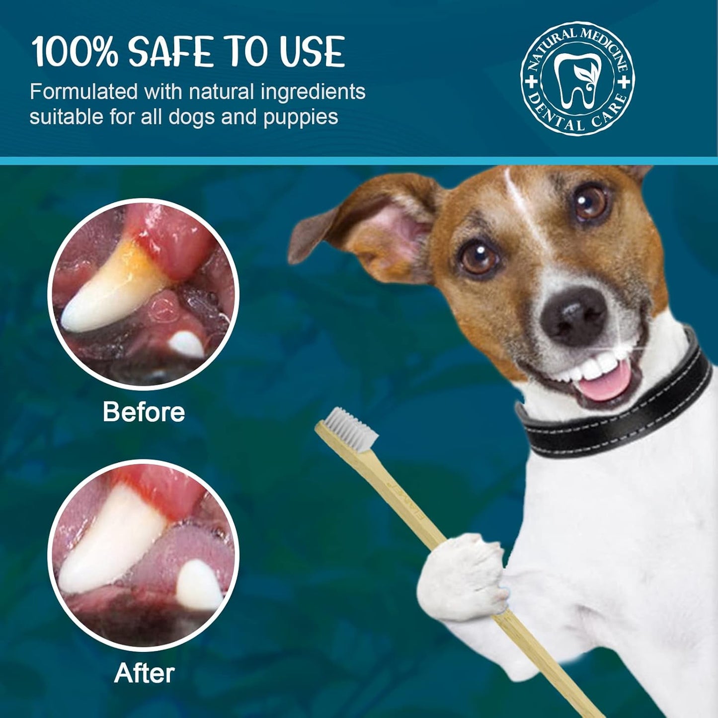 Dog Toothpaste Mint for Dogs and Puppies, Fresh Breath Dental Kit for Pets Dog Toothpaste Mint Teeth Cleaning for Dogs and Puppy Teeth Cleaning Kit