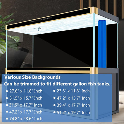 Aquarium Background Static Cling Black Fish Tank Background Wallpaper Fish Tank Backdrop Vinyl Aquarium Poster Background 24 x 12 in