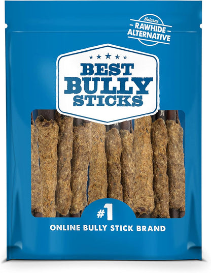 Best Bully Sticks Beef-Wrapped Collagen Sticks - 6 Inch 10 Count (Pack of 1) - Natural, USA Baked and Packed, Easily Digestible, Limited Ingredient, Rawhide Alternative Treat