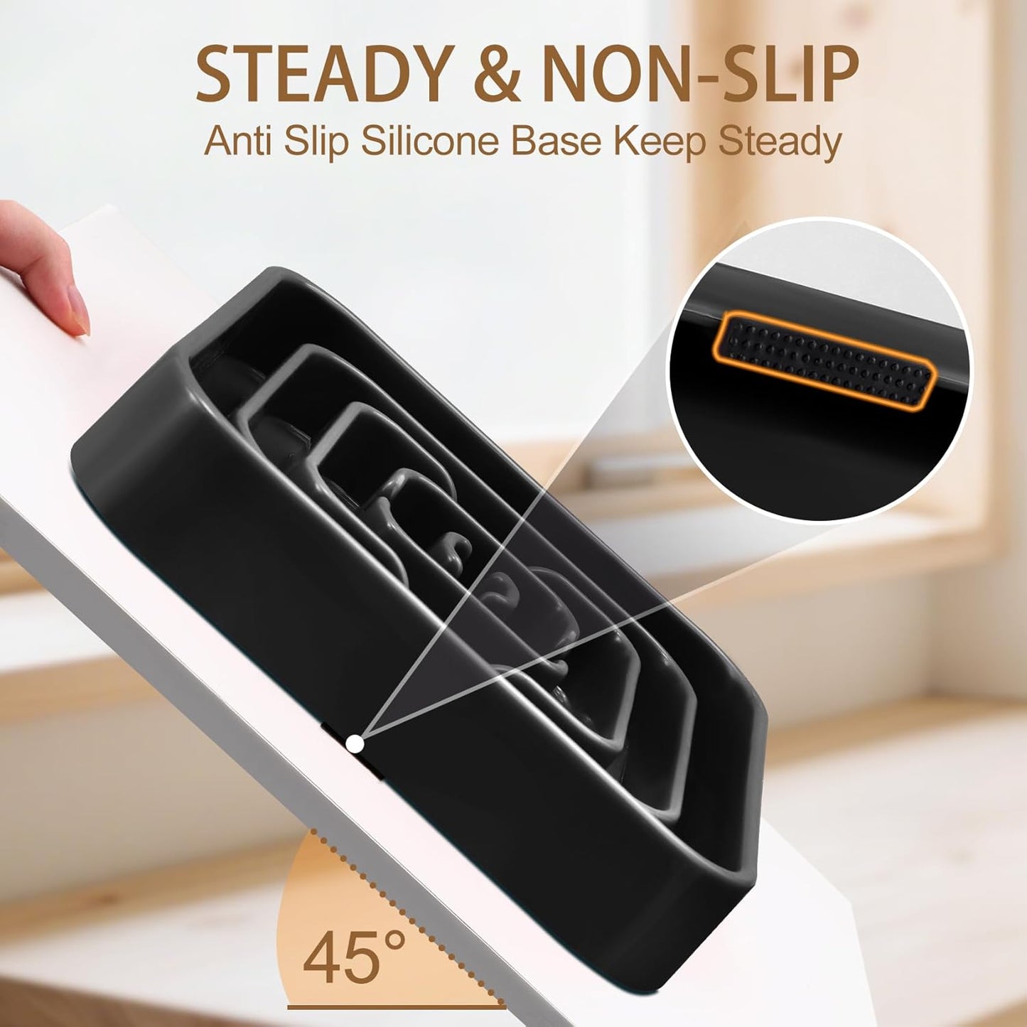 Slow Feeder Dog Bowls for Large Medium Dogs, Anti-Choking Slow Eating Maze Dog Food Bowl, Anti-Slip Slow Feeding Pet Puzzle Bowl,Black