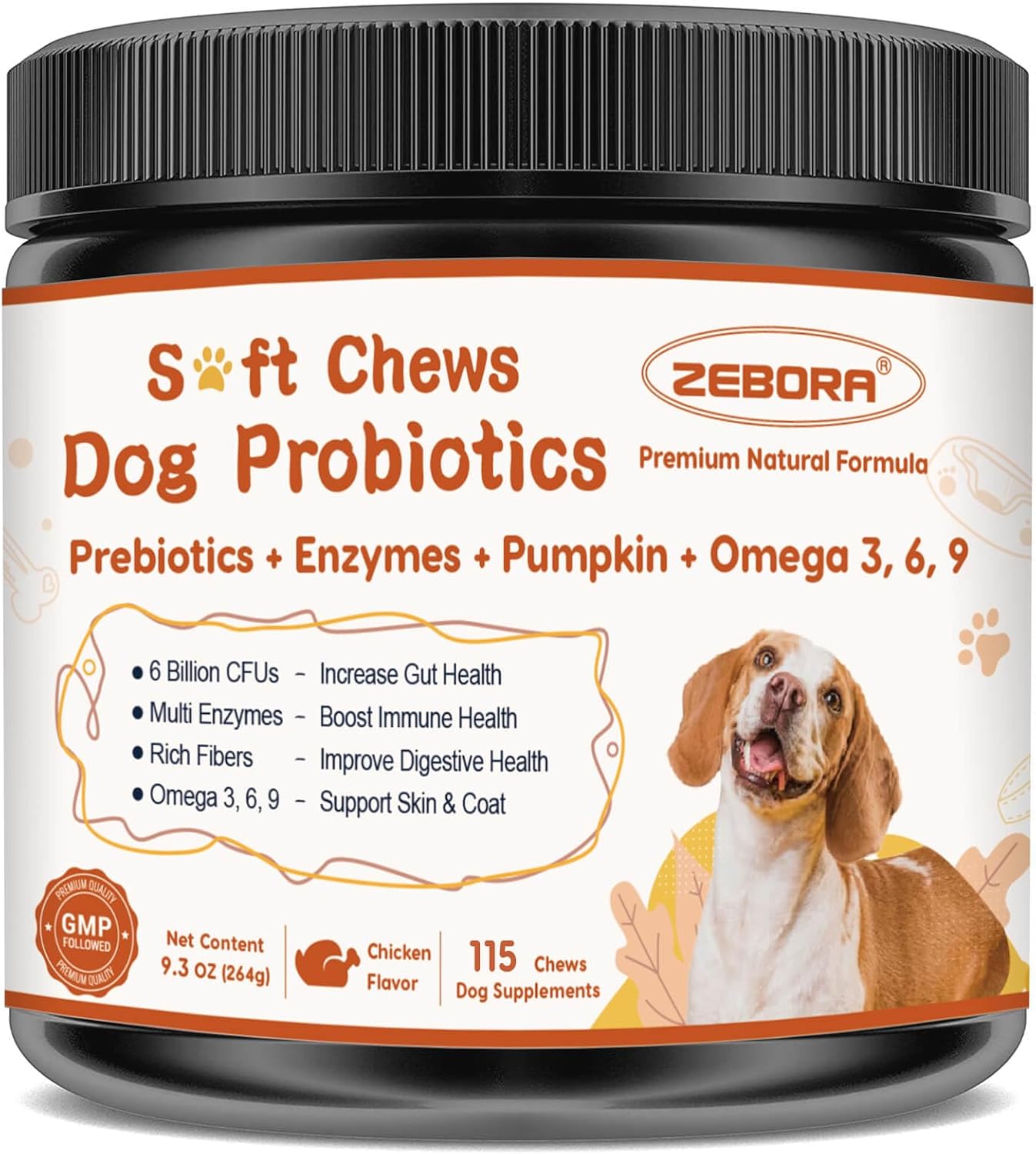 Probiotics for Dogs, Dog Probiotics for Digestive Health, Plus Pumpkin and Fish Oil, for Gut & Itchy, 115 Counts