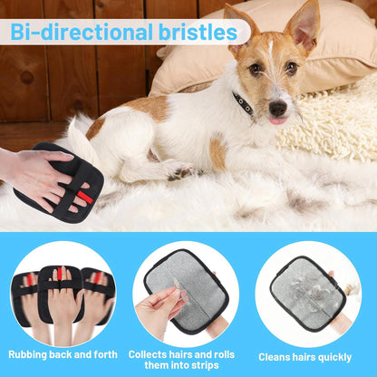 Pet Hair Removal Glove,Upgraded Reusable Grooming Gloves for Cats & Dogs,Magic Brush Pet Hair Remover,Mitt & Pet Grooming Gloves for Couch, Carpet, Furniture Upgraded Electrostatic Hair Removal Glove