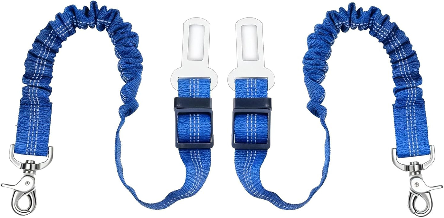 Dog Seat Belt 2Pcs, Retractable Pet Car Harness, Adjustable Dog SeatBelts for Vehicle, Nylon Pet Safety with Elastic Bungee