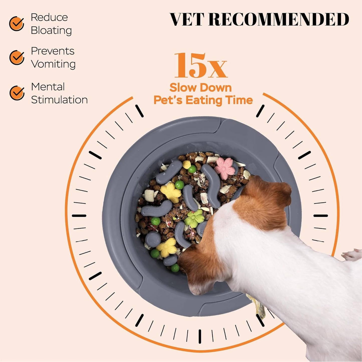 AVERYDAY Slow Feeder Dog Bowl Set with 1 Base and 3 Puzzle Inserts Customizable Design BPA-Free and Dishwasher Safe for Small Medium Large Dogs