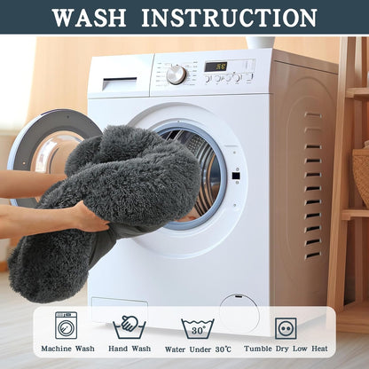 NOYAL Calming Dog Bed for Anxiety, Hooded Donut Cave with Blanket, Plush Fluffy Washable Pet Bed for Small Medium Dogs & Cats