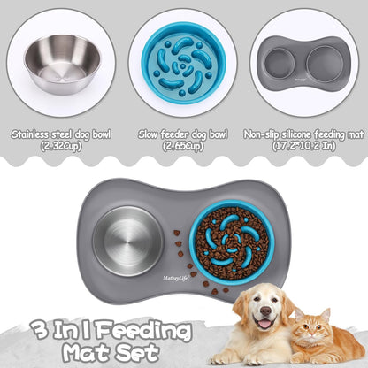 MateeyLife Slow Feeder Dog Bowls