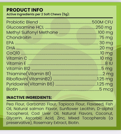 Dog Multivitamin, Chewable Dog Vitamins and Supplements for Hip & Joints, Skin & Coat, Omega 3 Fish Oil for Dogs- Senior & Puppy Multivitamin - Salmon- 120 Soft Chews