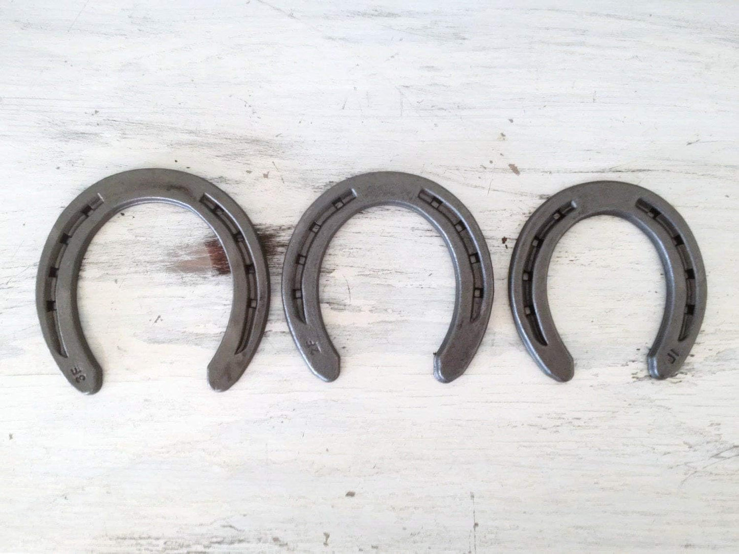 Steel Horseshoes Set for Horses, Crafts, Decorations and Backyard Games - Size 000 - R1-F - Sand Blasted 10 Shoes