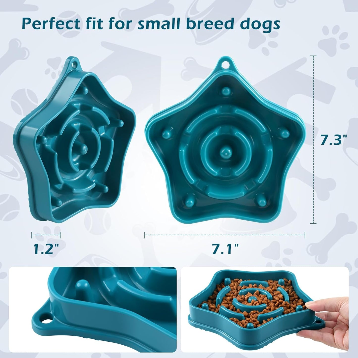 Pet Slow Feeder Bowl for Small Dogs, Puzzle Feeder for Petite Dogs, Anti-Choking, Slow Eating, 350ML Capacity, BPA-Free, Small Size
